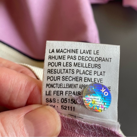 Jamie Sadock NWT Shirt Short Sleeve Purple Cream Medium - Picture 7 of 9